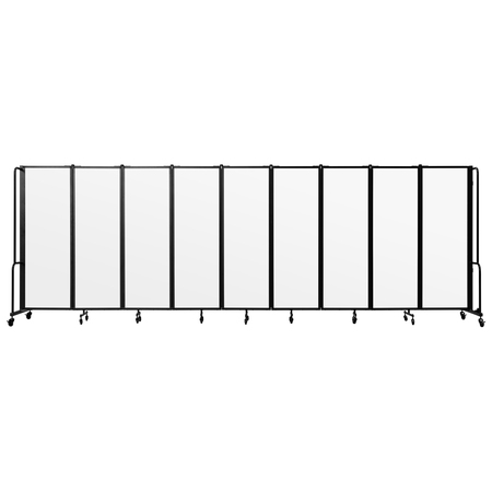 NATIONAL PUBLIC SEATING NPS Room Divider, 6' Height, 9 Sections, Clear Acrylic Panels RDB6-9CA